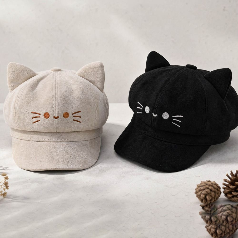 Embroidery Artist - Cute Embroidery Embroidered Cat Ears Beret