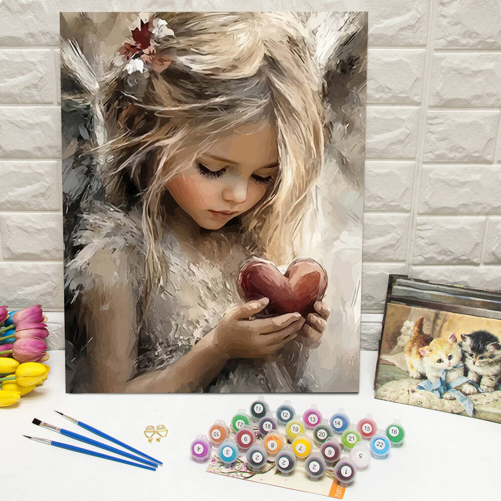Embroidery Translate - Drawing By Numbers Girl Portrait DIY