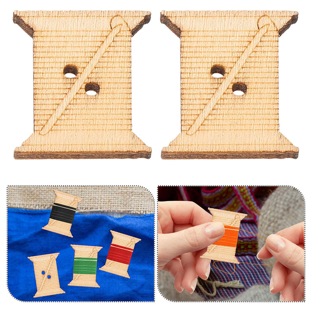 Embroidery Tools - 100Pcs Wooden Thread Winding Boards Natural