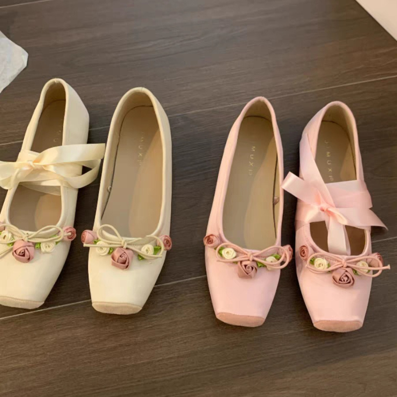 Women Flats Bow Marie Janes Sh - Embroidery Designer 评论和价格