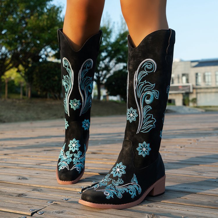 Retro Women Boot Fashion Women - Embroidery Designer 评论和价格