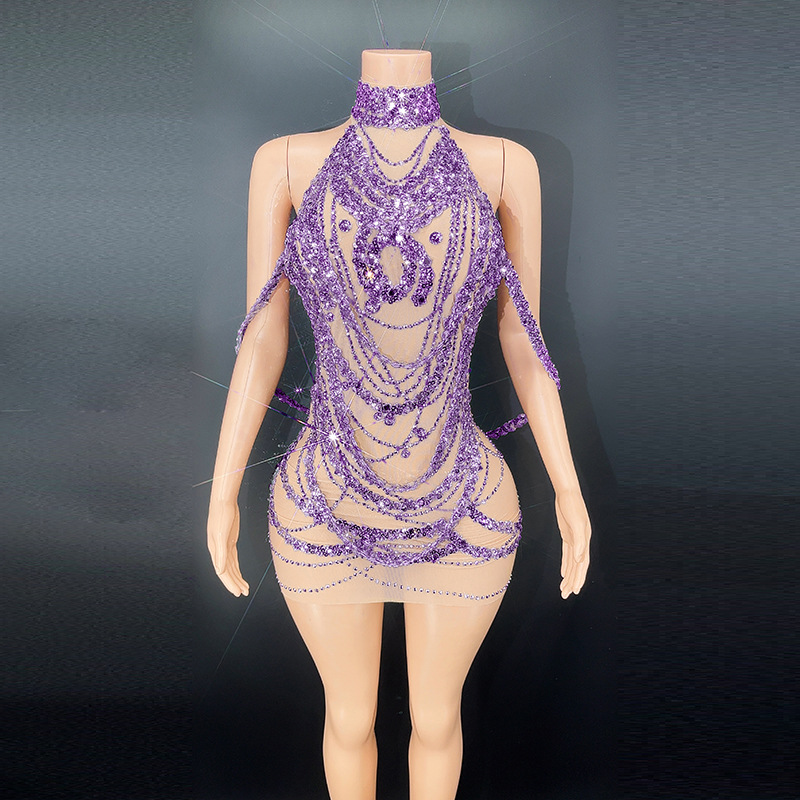Sexy Sparkly Silver Prom Dress - Embroidery Skirt 评论和价格