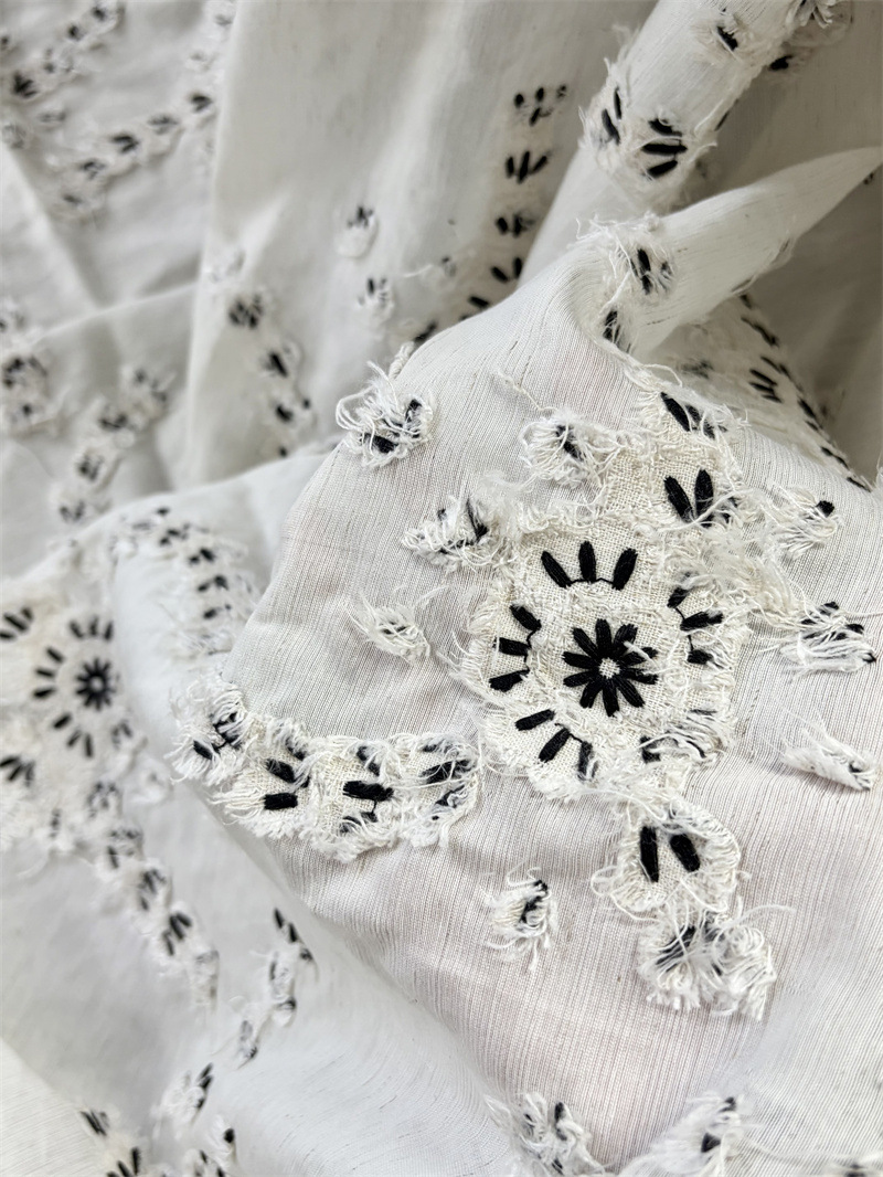 3D embroidered cotton-linen fa - Embroidery Design 3D 评论和价格