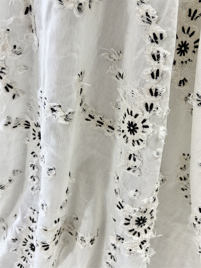 3D embroidered cotton-linen fa - Embroidery Design 3D 评论和价格
