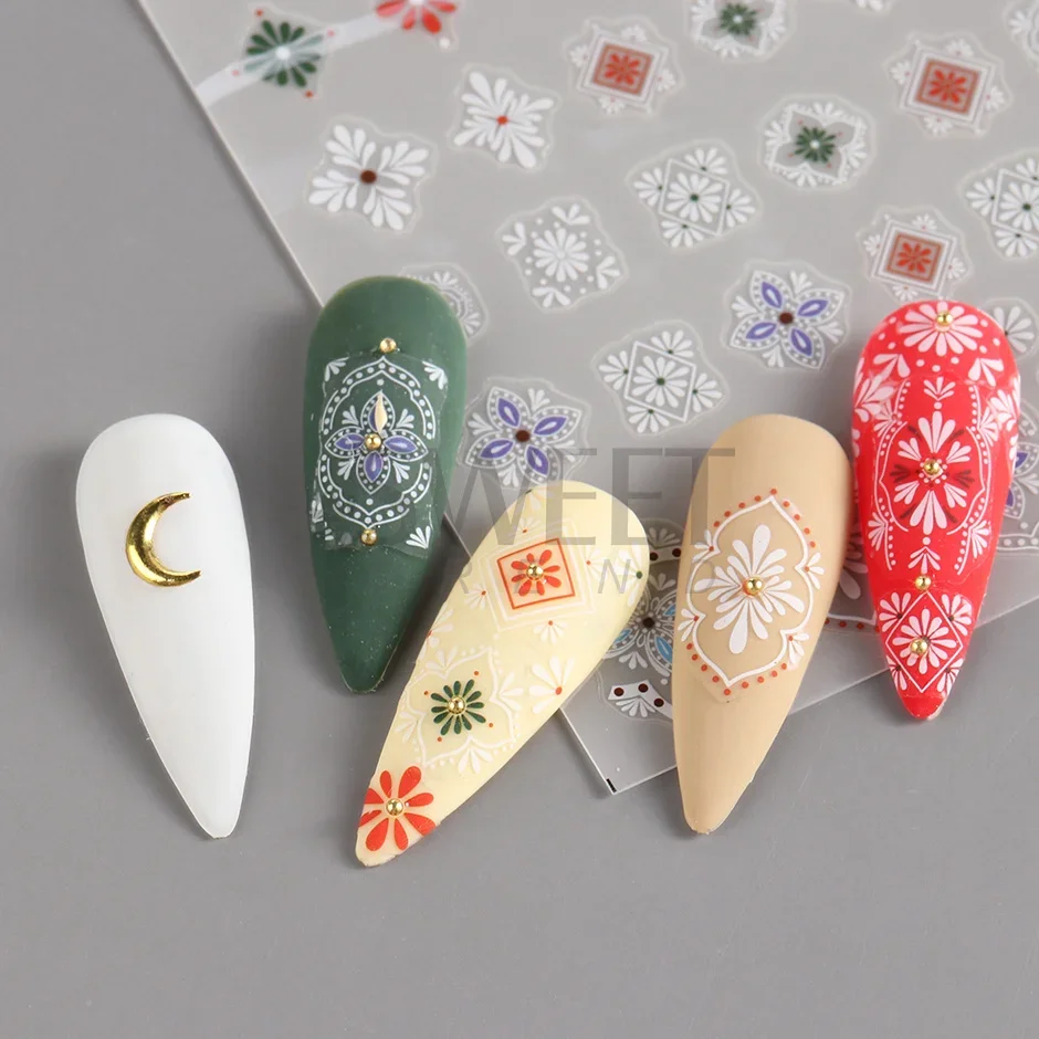 3D Bohemian Matte New Nail Sti - Embroidery Design 3D 评论和价格