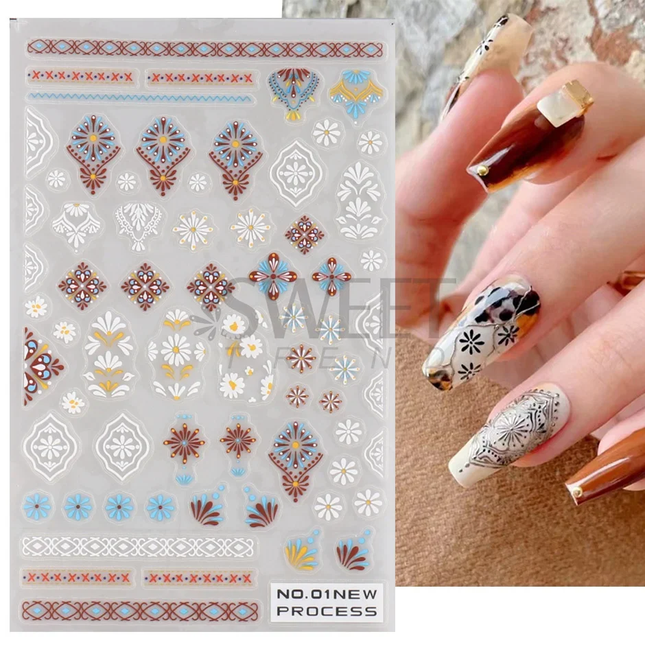 3D Bohemian Matte New Nail Sti - Embroidery Design 3D 评论和价格