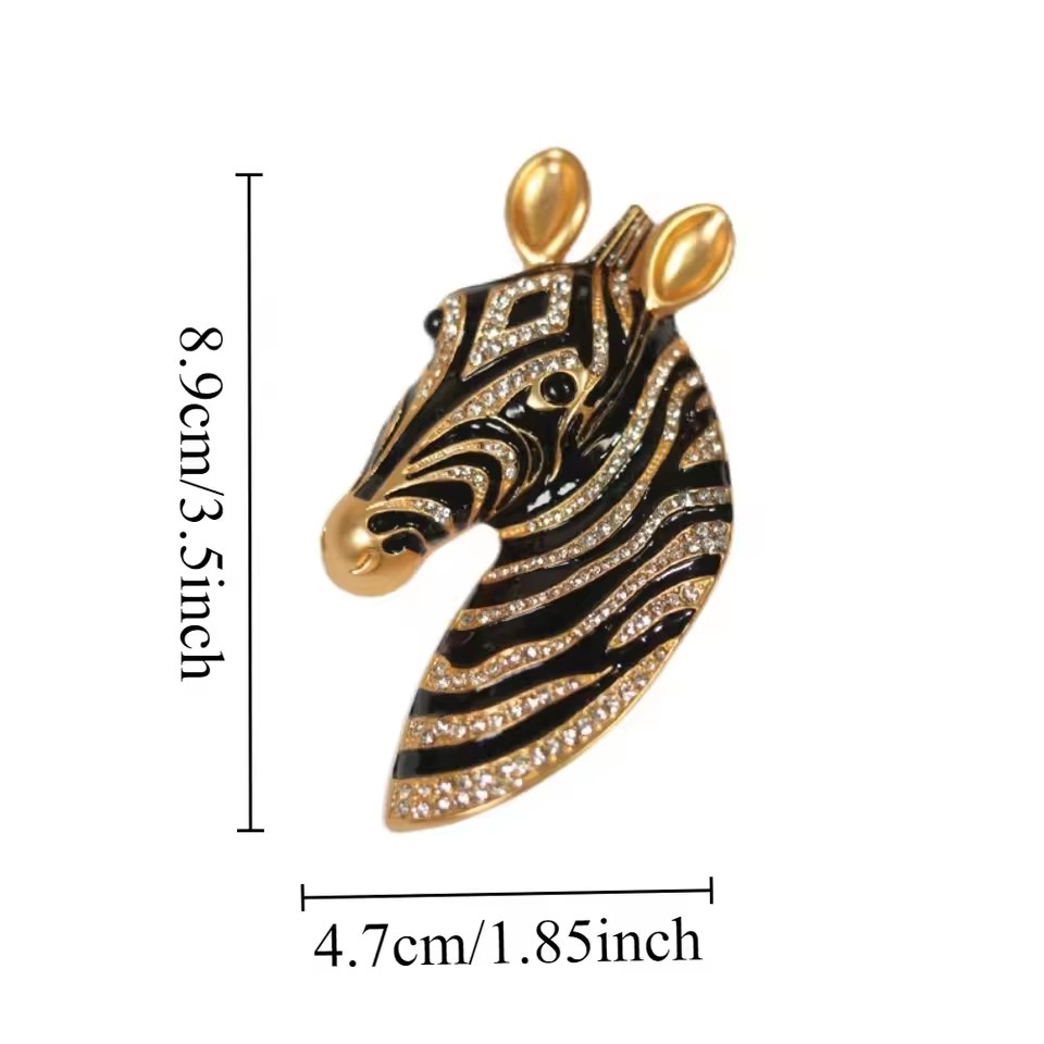 Pre-loved Antique Zebra Brooch - Embroidery Simple 评论和价格