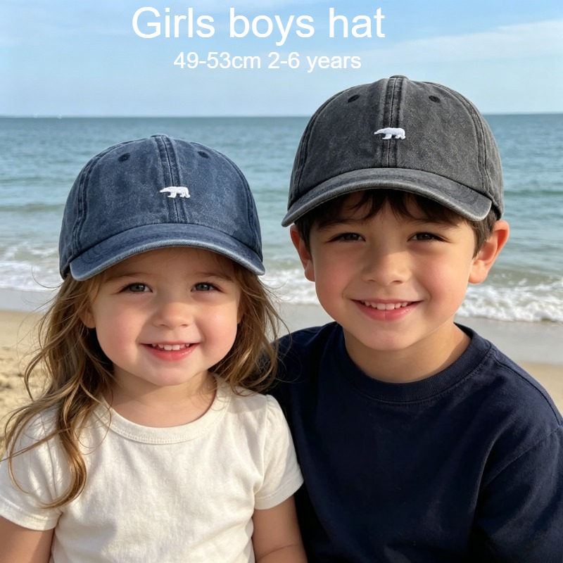 Kids Baseball Cap 49-53cm 2-6  - Embroidery Cap 评论和价格