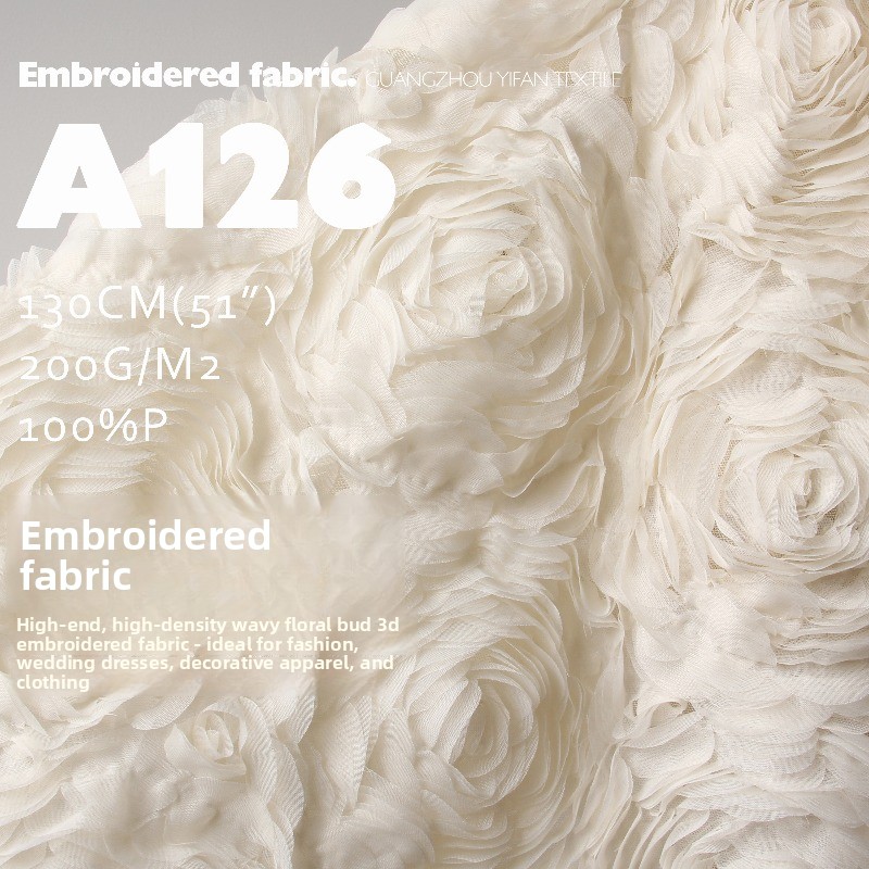 3D Embroidery Flower Mesh Fabr - Embroidery Design 3D 评论和价格