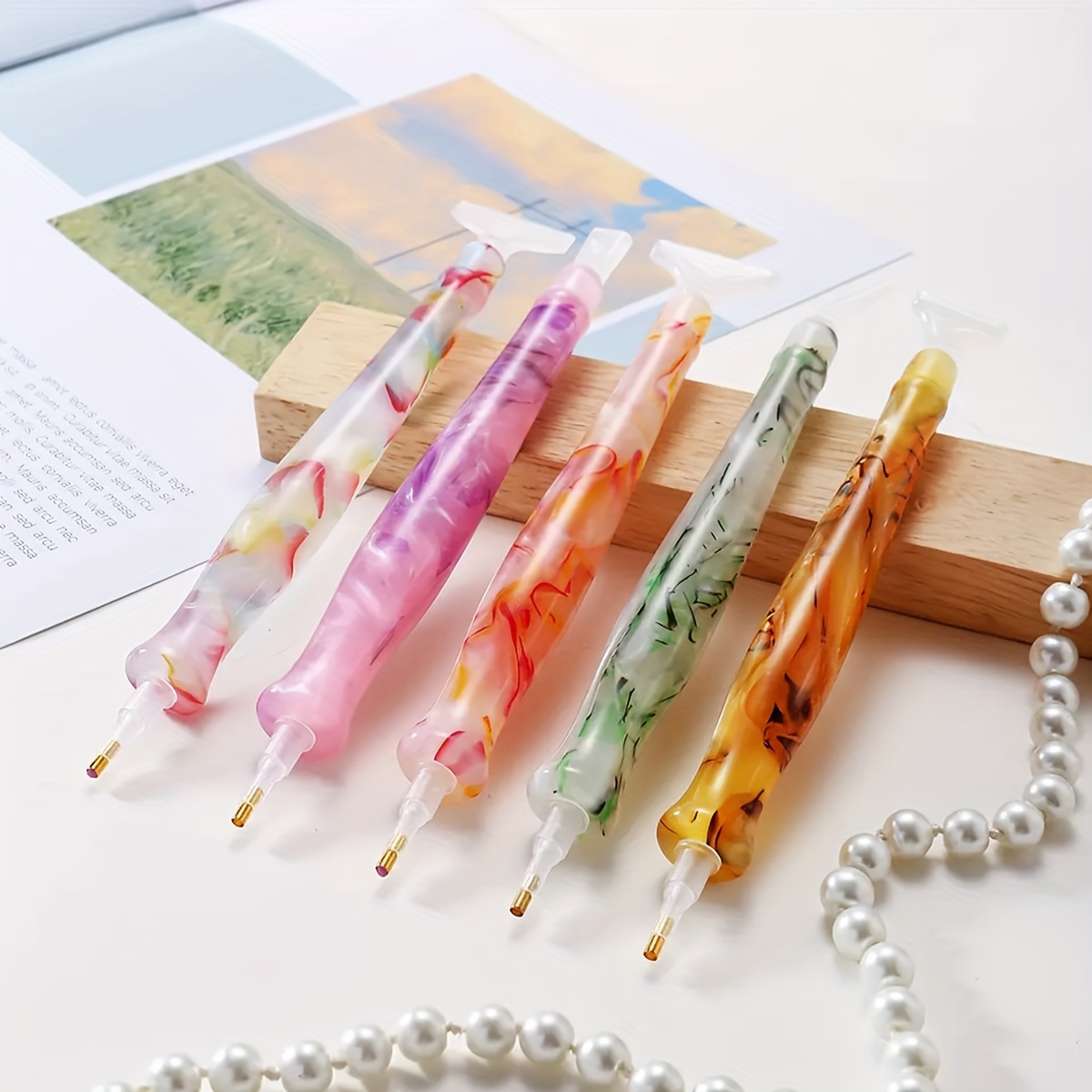 1pc Random Color Resin Retro D - Embroidery Service 评论和价格