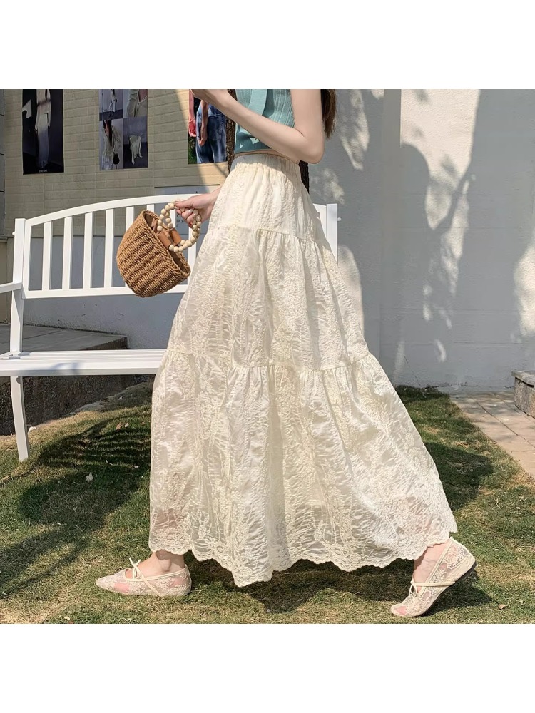 Heavy Embroidery Half-length S - Embroidery Skirt 评论和价格