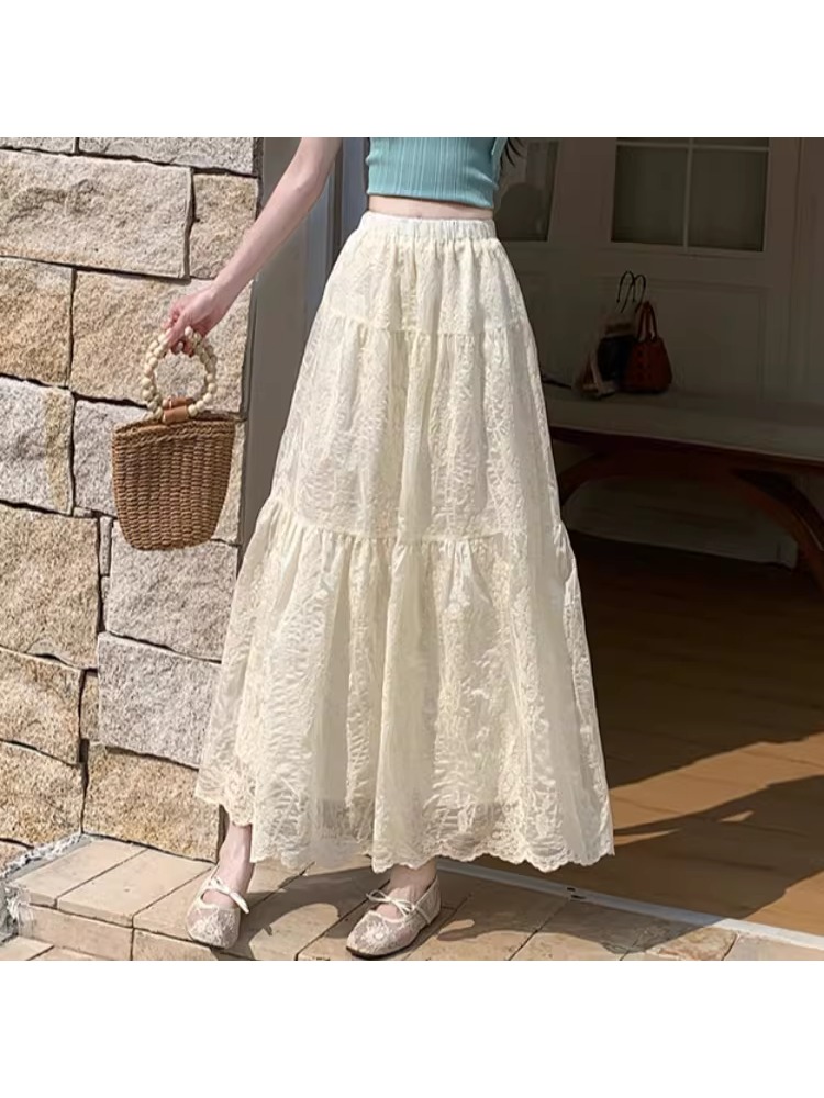 Heavy Embroidery Half-length S - Embroidery Skirt 评论和价格