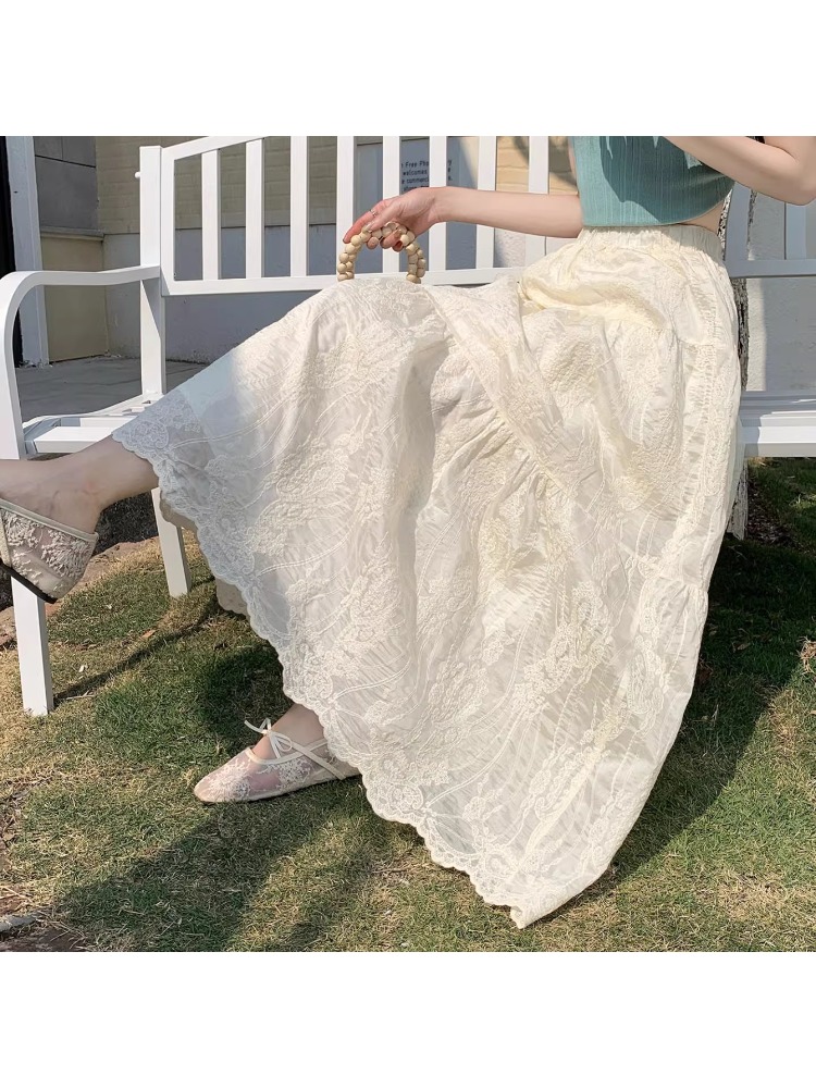 Heavy Embroidery Half-length S - Embroidery Skirt 评论和价格