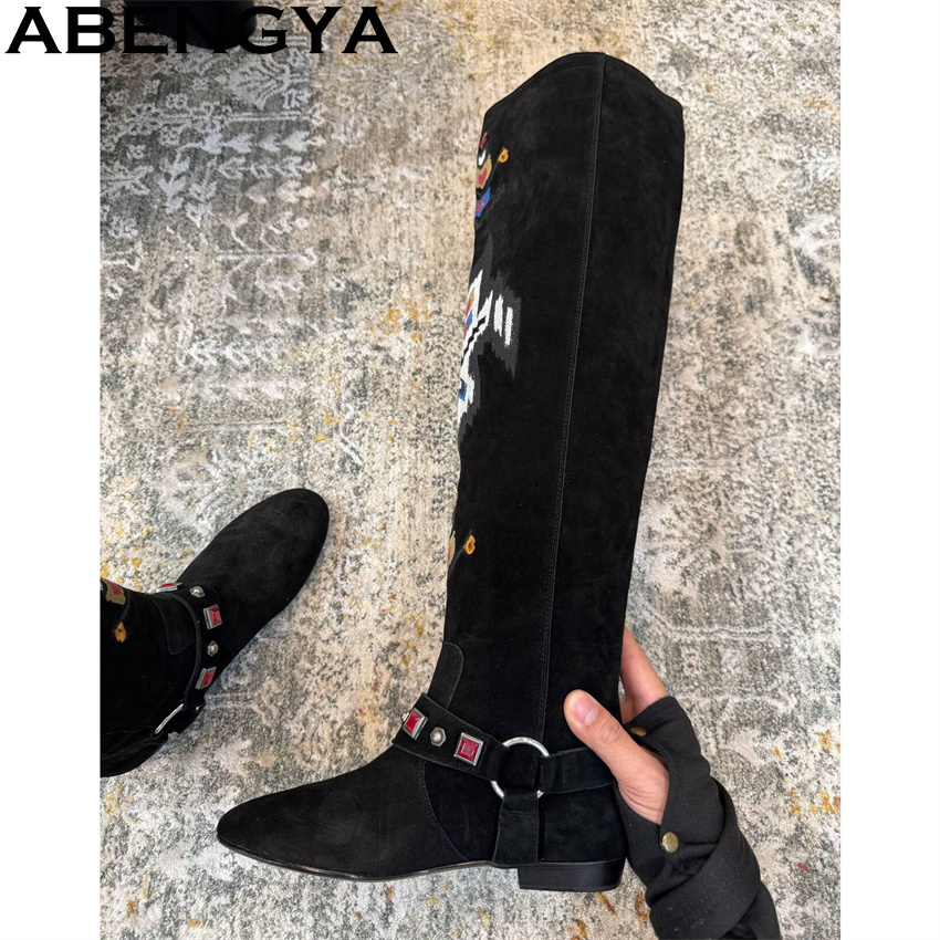 ABENGYA 2026 Winter New Knee H - Embroidery Print 评论和价格