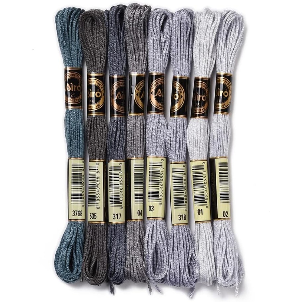 8 Skeins 70 Yards Grey Friends - Embroidery Computer 评论和价格