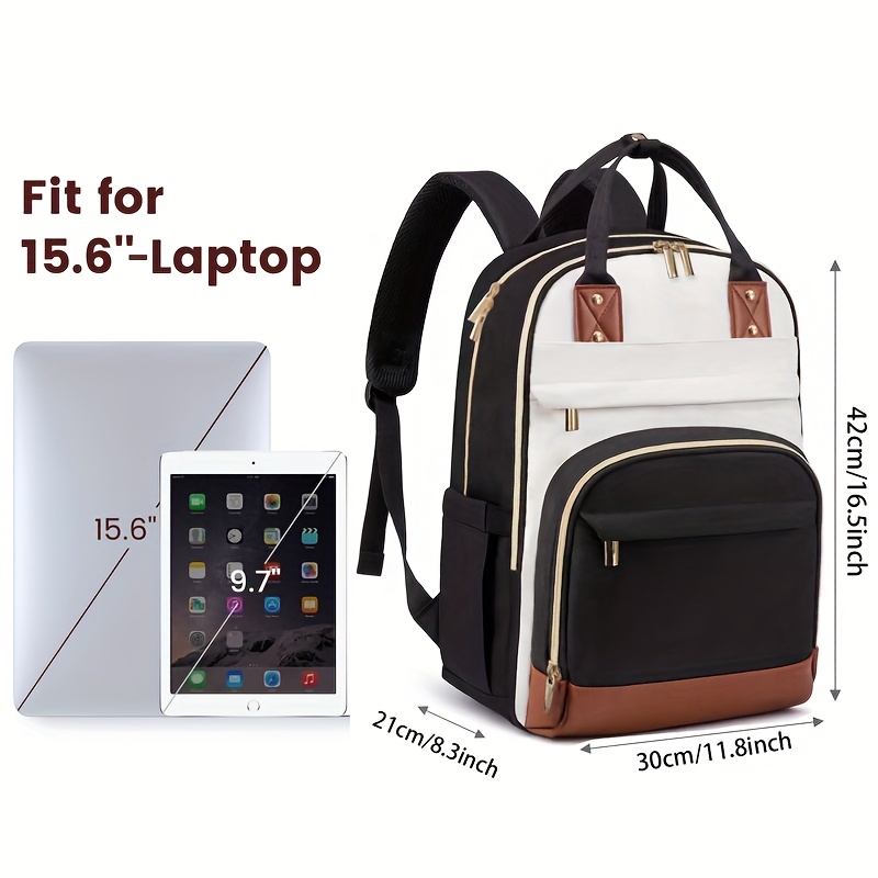 Women Two Tone Laptop Backpack - Embroidery Computer 评论和价格