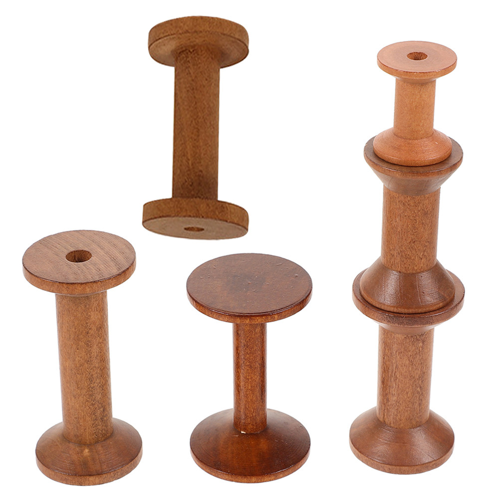 6Pcs Vintage Wooden Thread Spo - Embroidery Threads 评论和价格