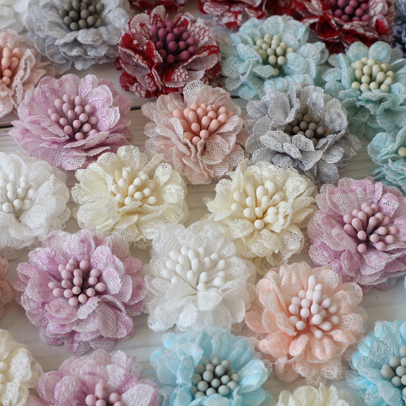 10Pcs 3CM Handmade Small Lace  - Embroidery Daisy Flower 评论和价格
