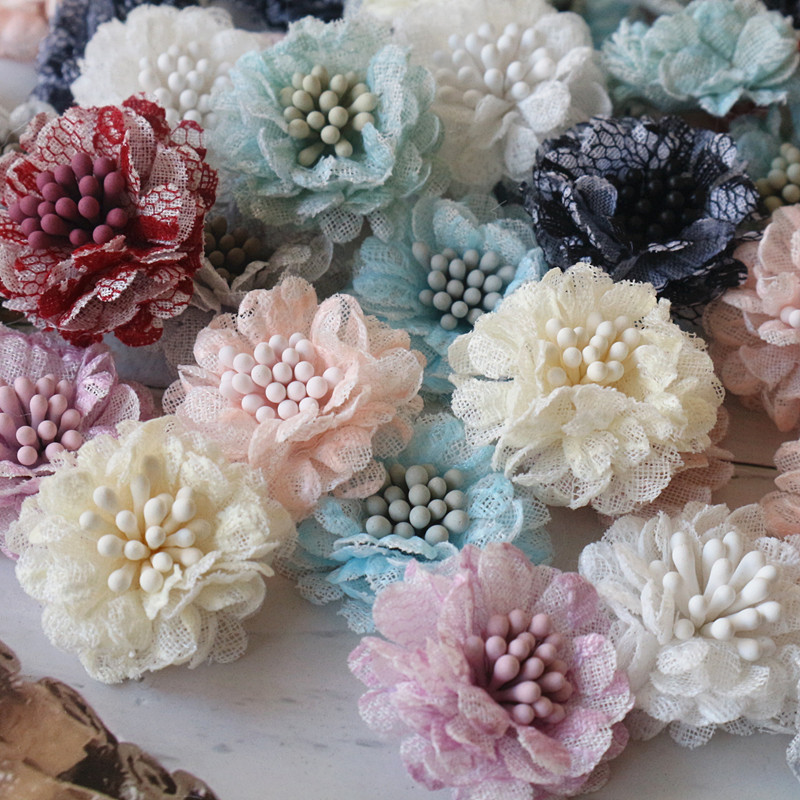 10Pcs 3CM Handmade Small Lace  - Embroidery Daisy Flower 评论和价格