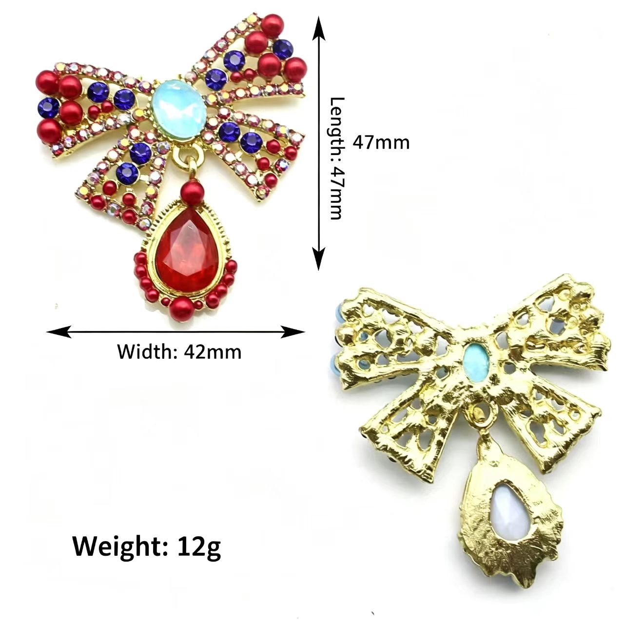 Gold Alloy Bow Crystal Rhinest - Embroidery Simple 评论和价格