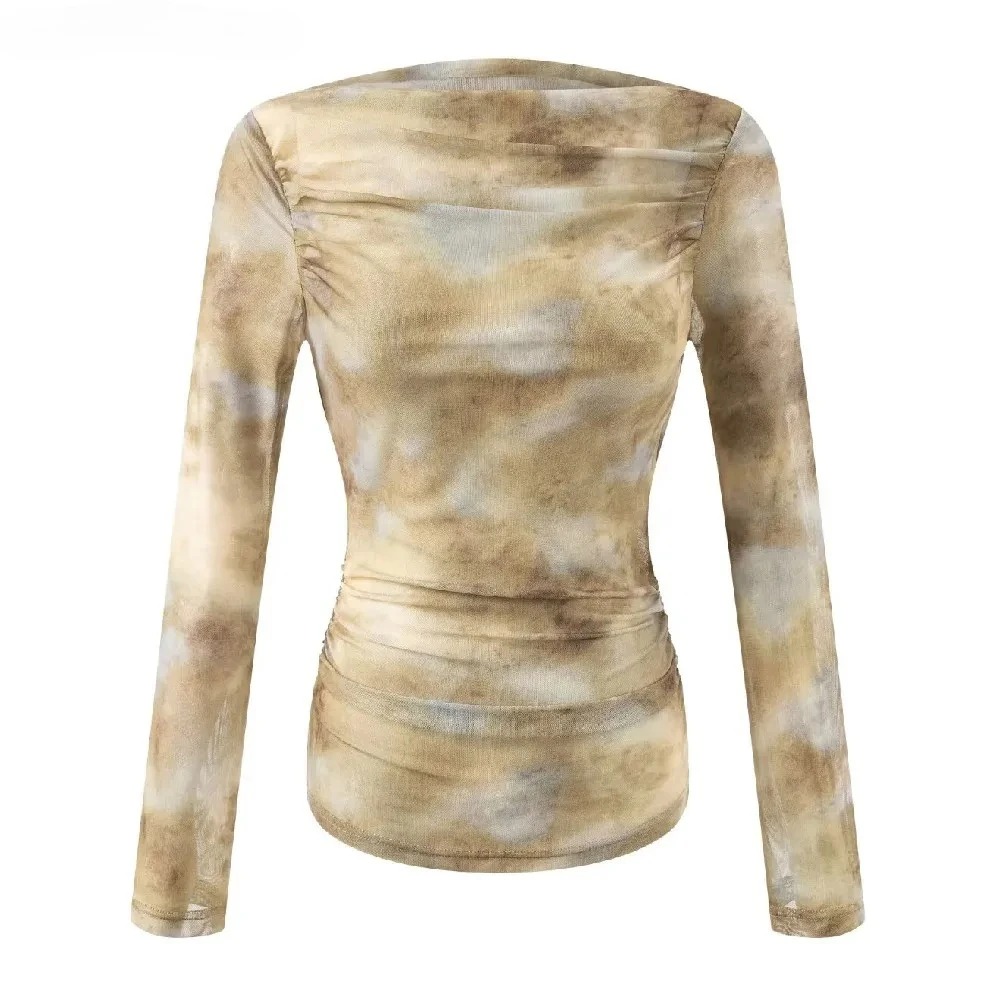 2025 Sexy Tie-Dye Print Ruched - Embroidery Print 评论和价格