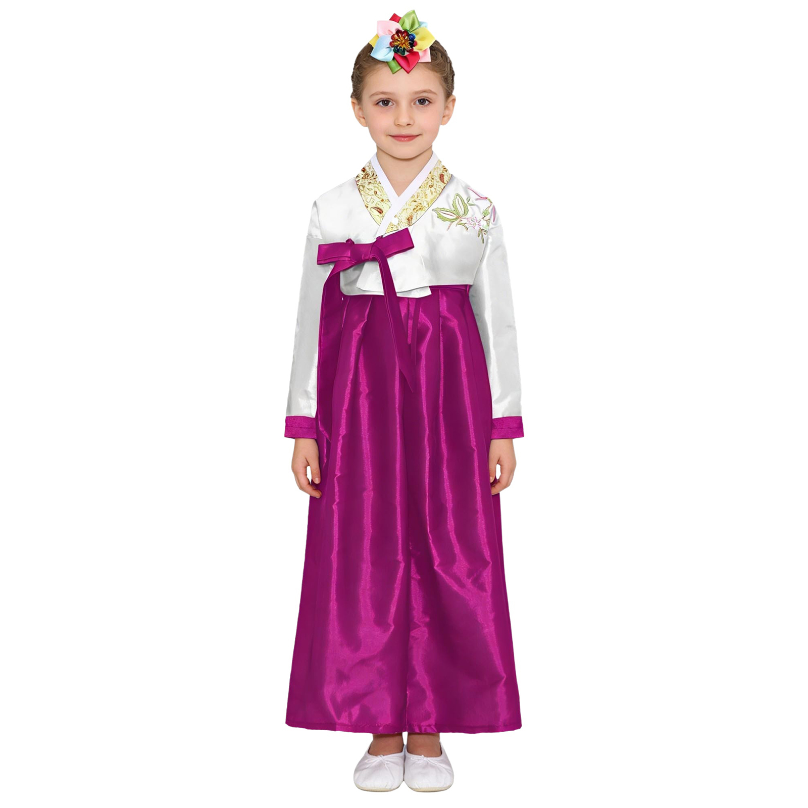 Kids Girls Korean National Han - Embroidery Skirt 评论和价格