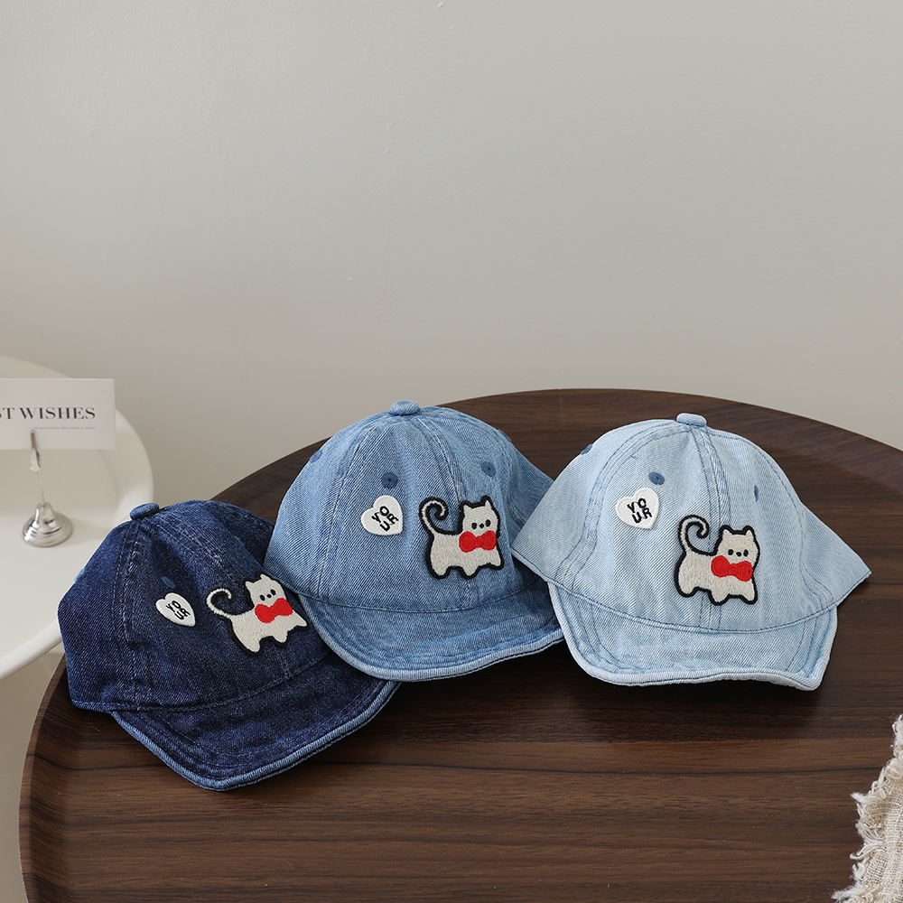 Children's washable denim soft - Embroidery Cap 评论和价格