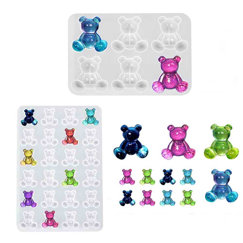 Crystal Bear Resin Silicone Mo - Embroidery Simple 评论和价格
